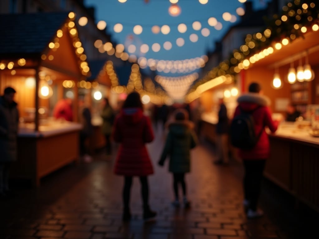 Dansk familie nyder britisk julemarked med lys og betaling via mobil