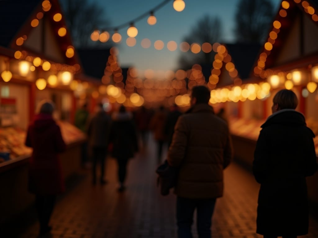 Dansk familie nyder julemarked i Storbritannien med festlige lys