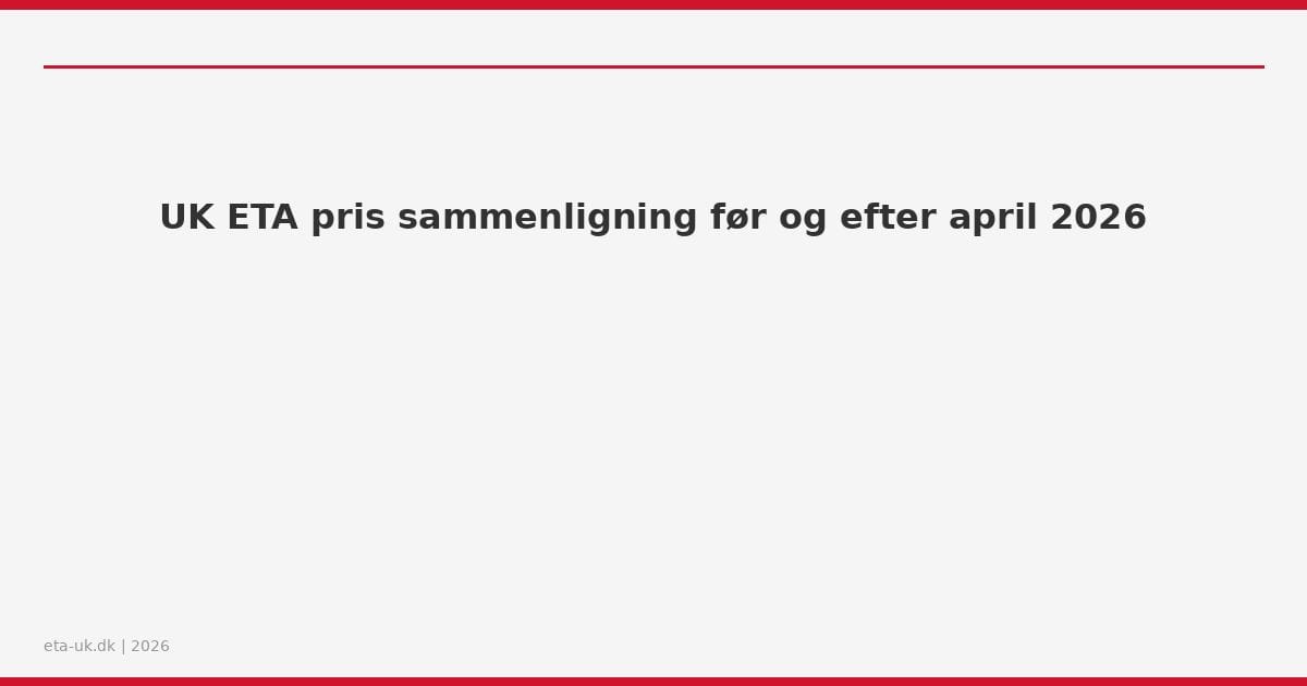 UK ETA pris sammenligning før og efter april 2026