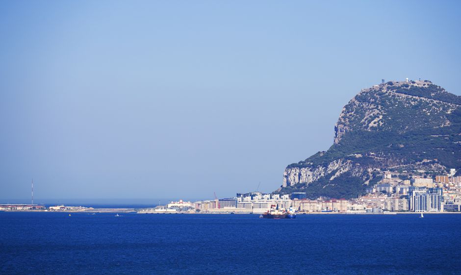 Grænseovergangen mellem Spanien og Gibraltar hvor rejsende krydser til fods